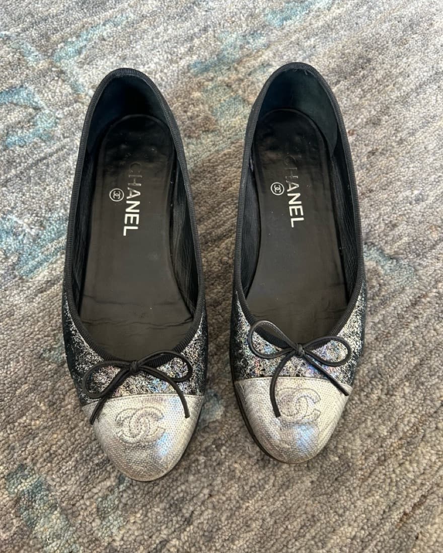 Chanel Silver/Metalic Ballet Flats - Image 1