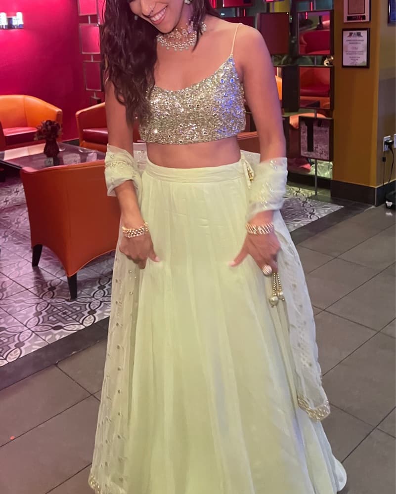 Glamorous Gold Sequin Embellished Lehenga Set - Image 1