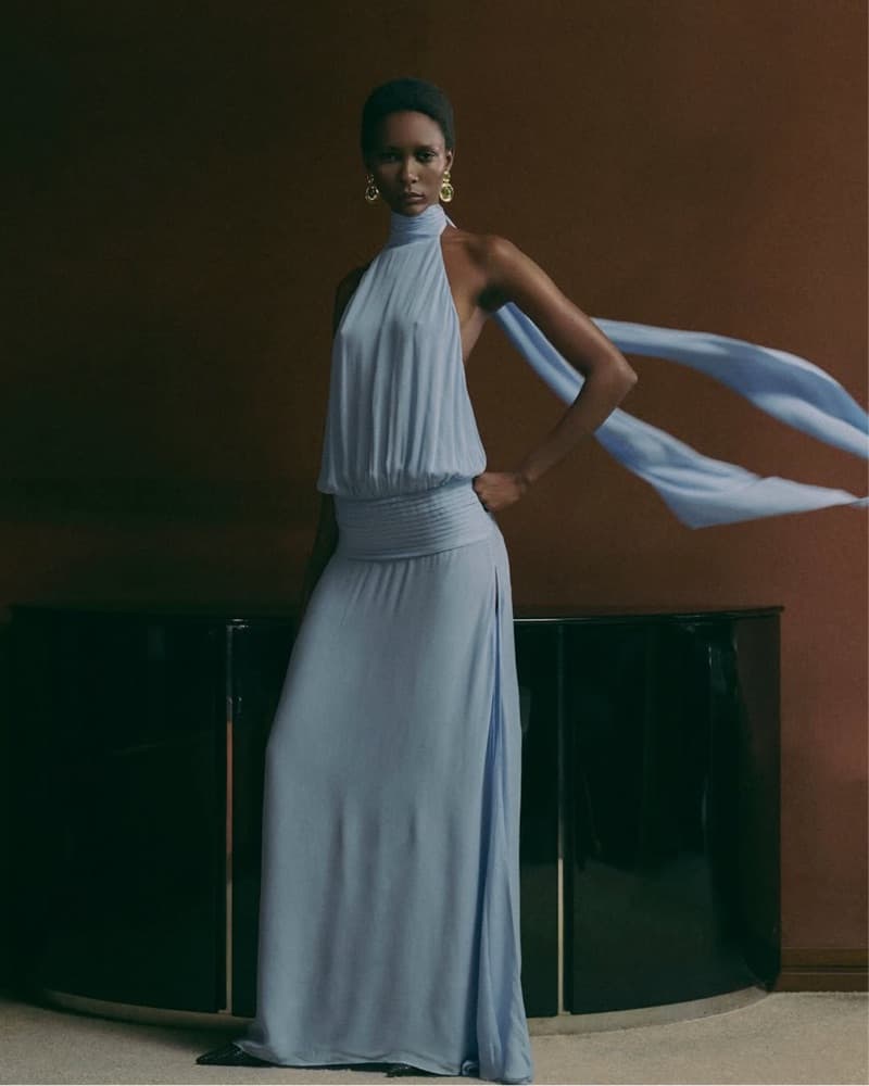 Arakii Blue Halter Neck Maxi Dress - Image 4