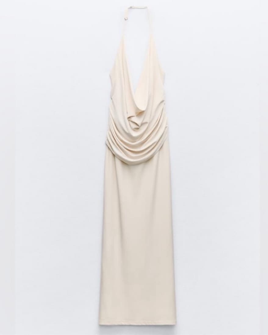 Long Draped Halter Dress - Image 3