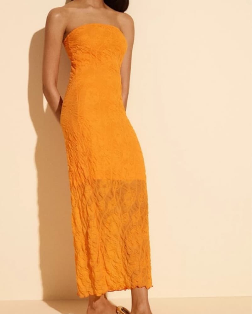 Anthropolgie Orange Crinkle Maxi Dress - Image 1