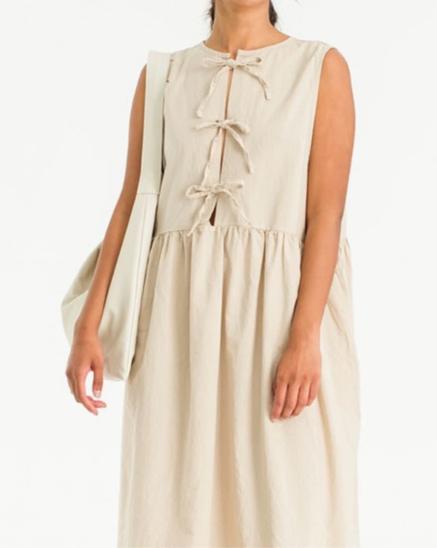 Olive Ribbon Dress - Image 1