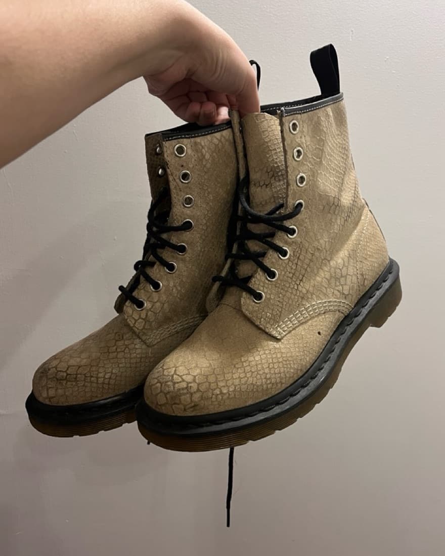 White Snakeskin Doc Martens - Image 2
