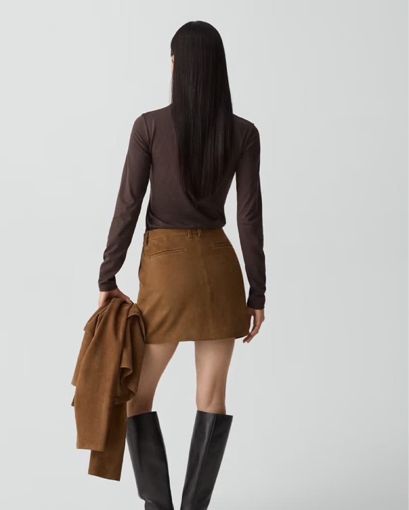 Theory Suede Mini  Trouser Skirt - Image 4