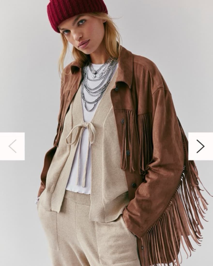 Free People Fringe Suede Brown Jacket - Image 3