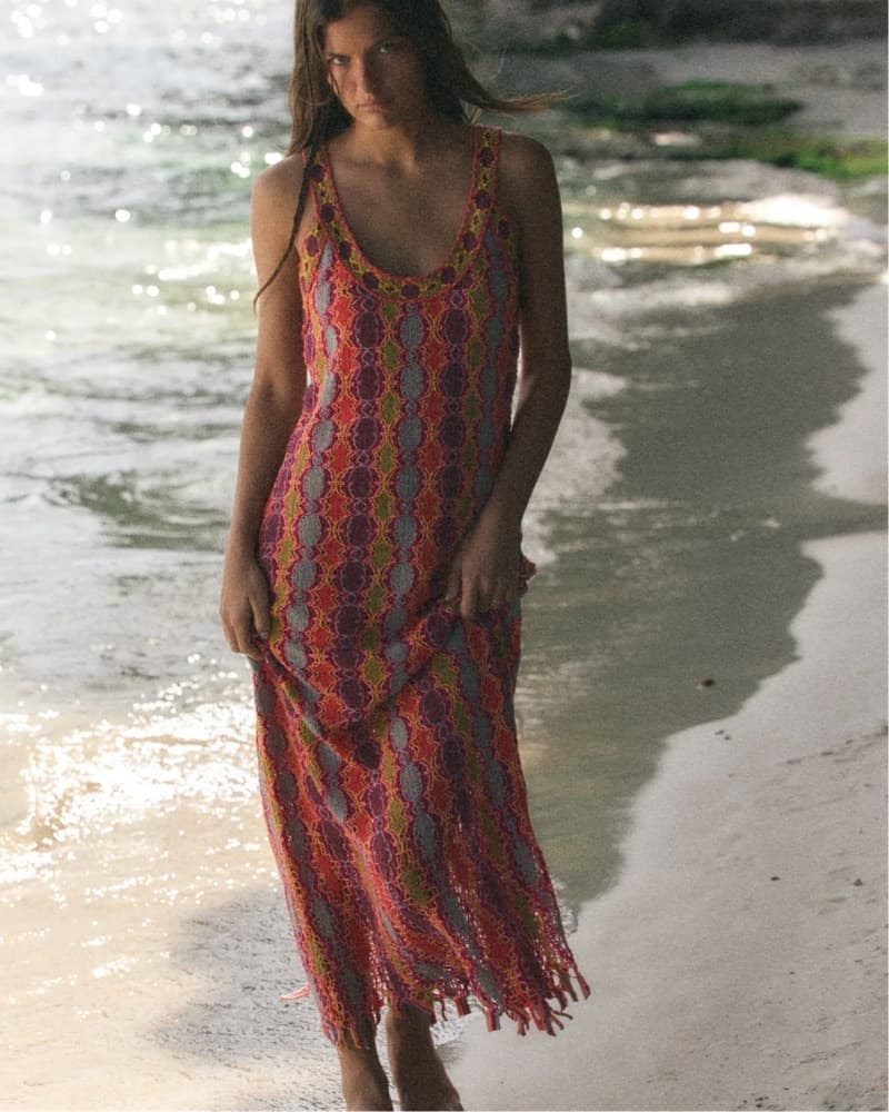 Multicolor Knit Maxi Dress Beach - Image 1