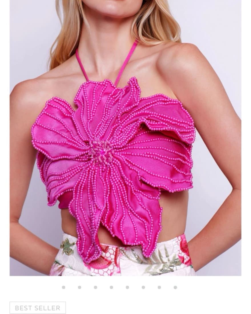 Patbo HAND-BEADED FLOWER TOP - Image 1