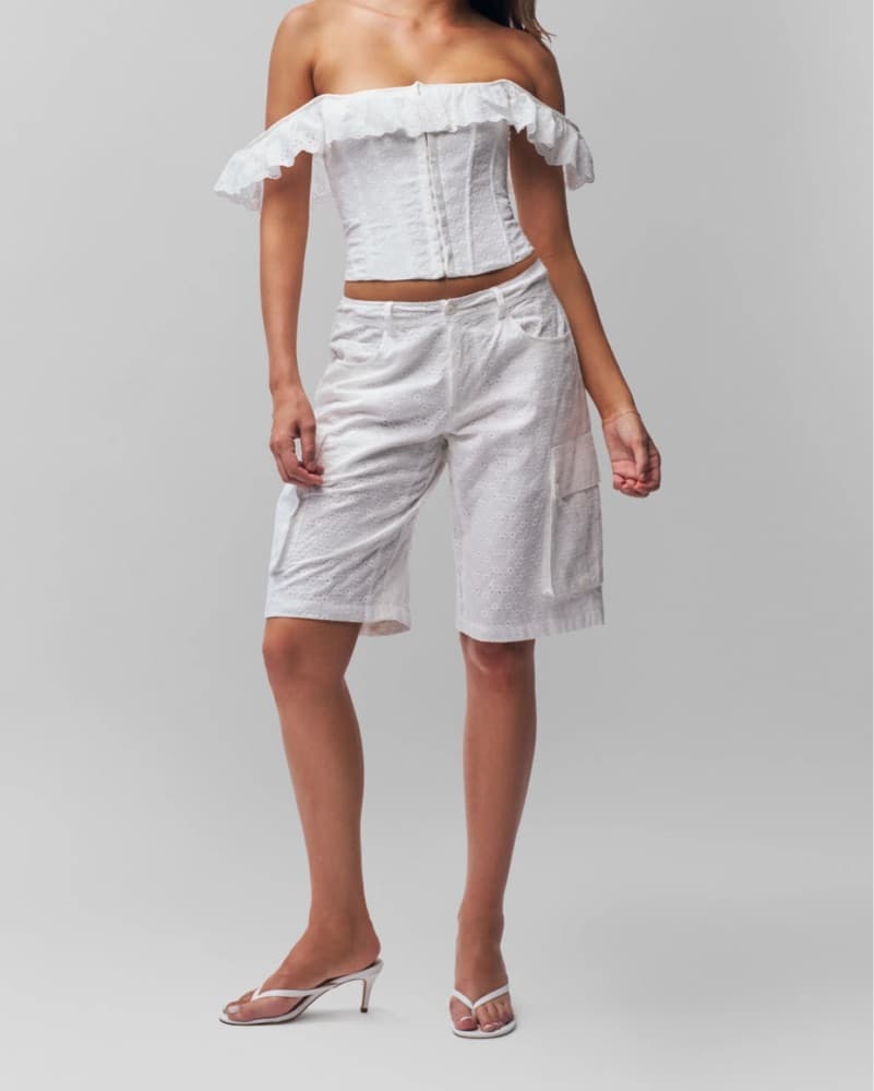 White Ruffled Corset - Image 1