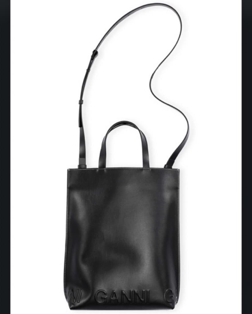 GANNI Black Logo Tote - Image 1