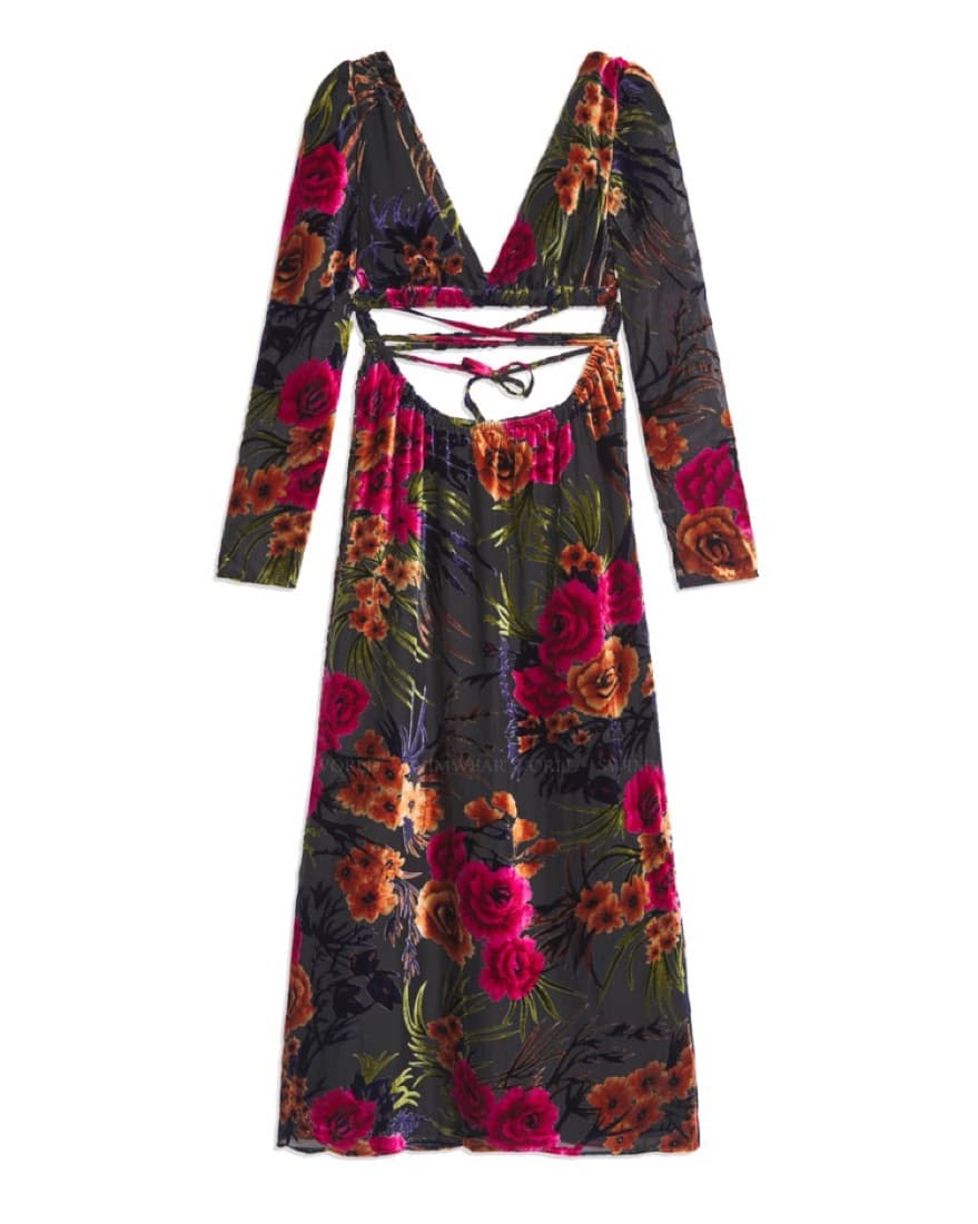 WeWoreWhat CUT OUT FLOCKED VELVET DRESS - Image 4
