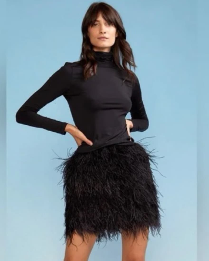 Cynthia Rowley Fur Feather Skirt - Image 3