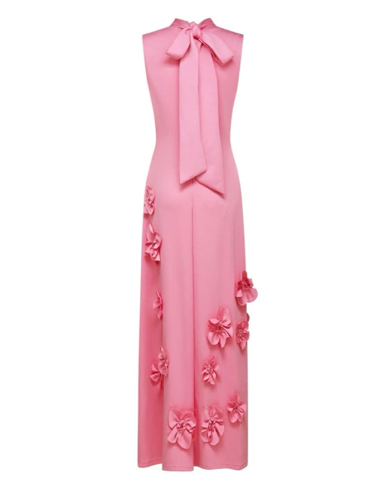 Pink Black Tie Wedding Guest Dress - Image 2
