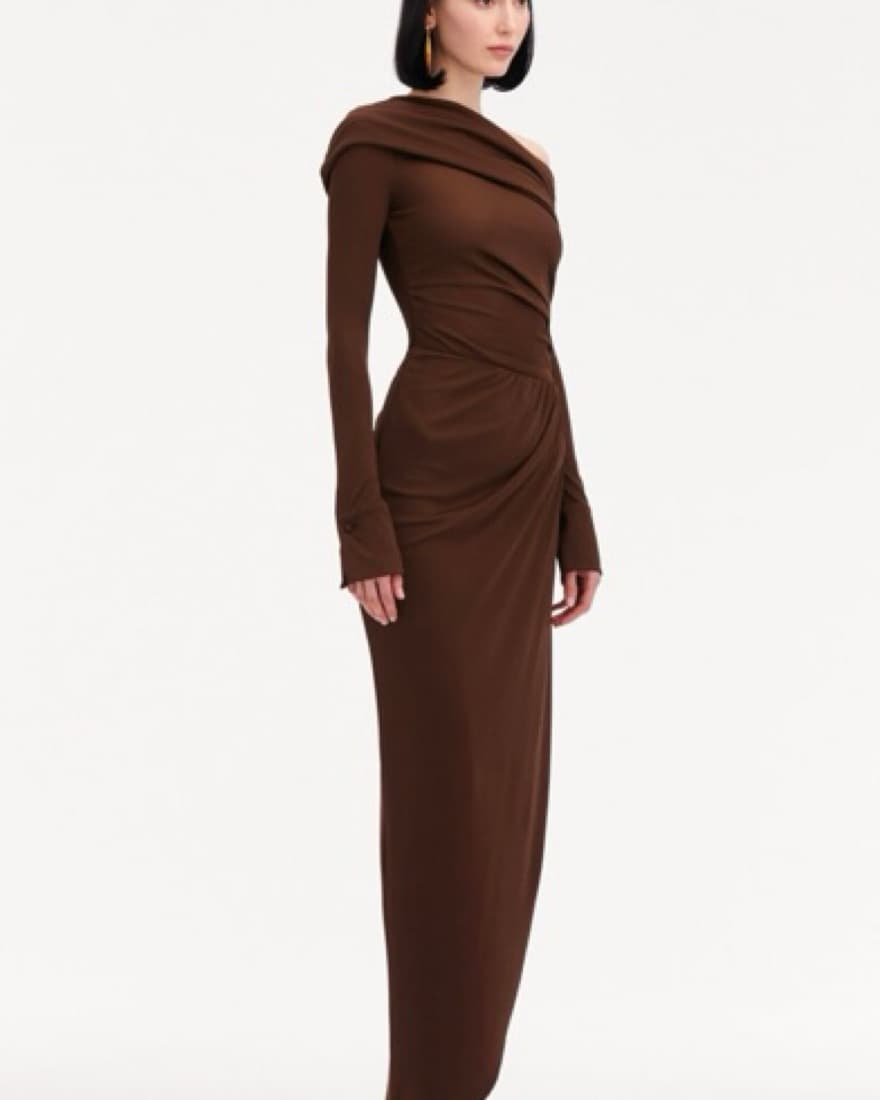 Oscar De La Renta Off Shoulder Jersey - Image 4