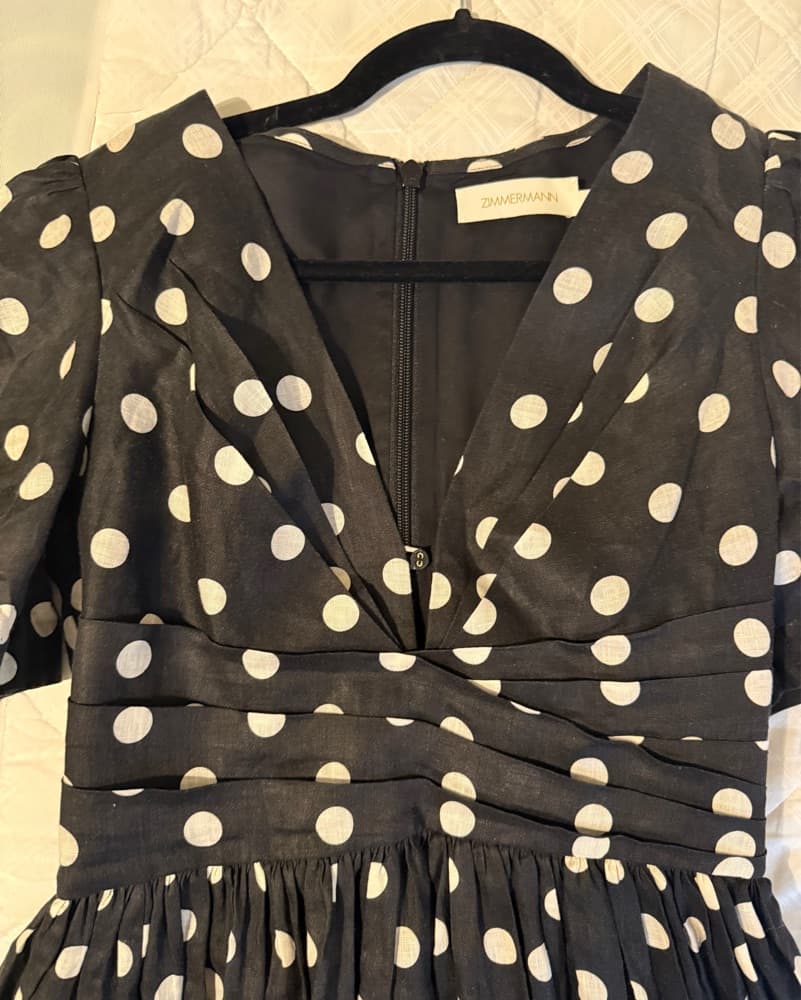 Zimmermann Polka Dot Puff Sleeve Dress - Image 2