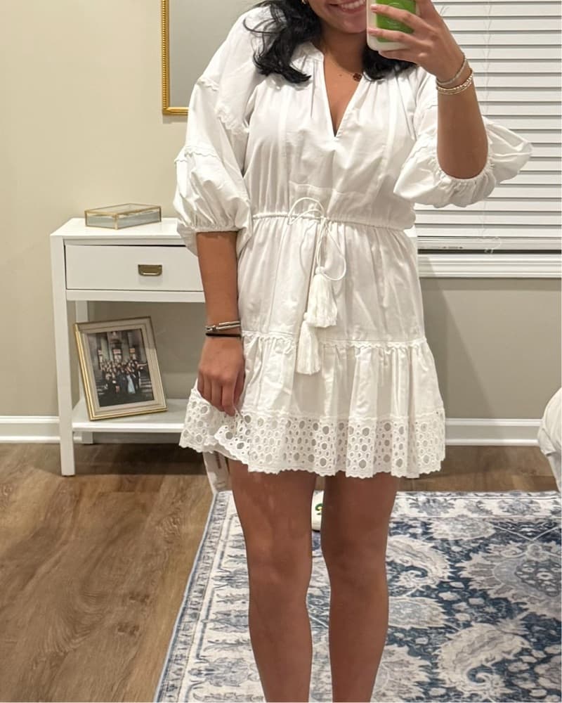 Alexis White 3/4 Sleeve Mini Dress - Image 2