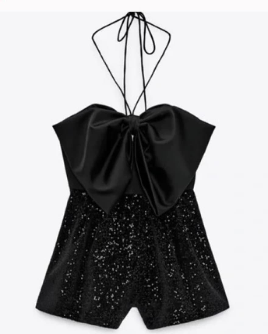 Bow Trim Sequin Jumpsuit - Image 2