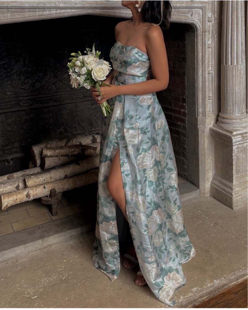 Lulu’s Light Blue / Sage Floral Lace-Up  - Image 1