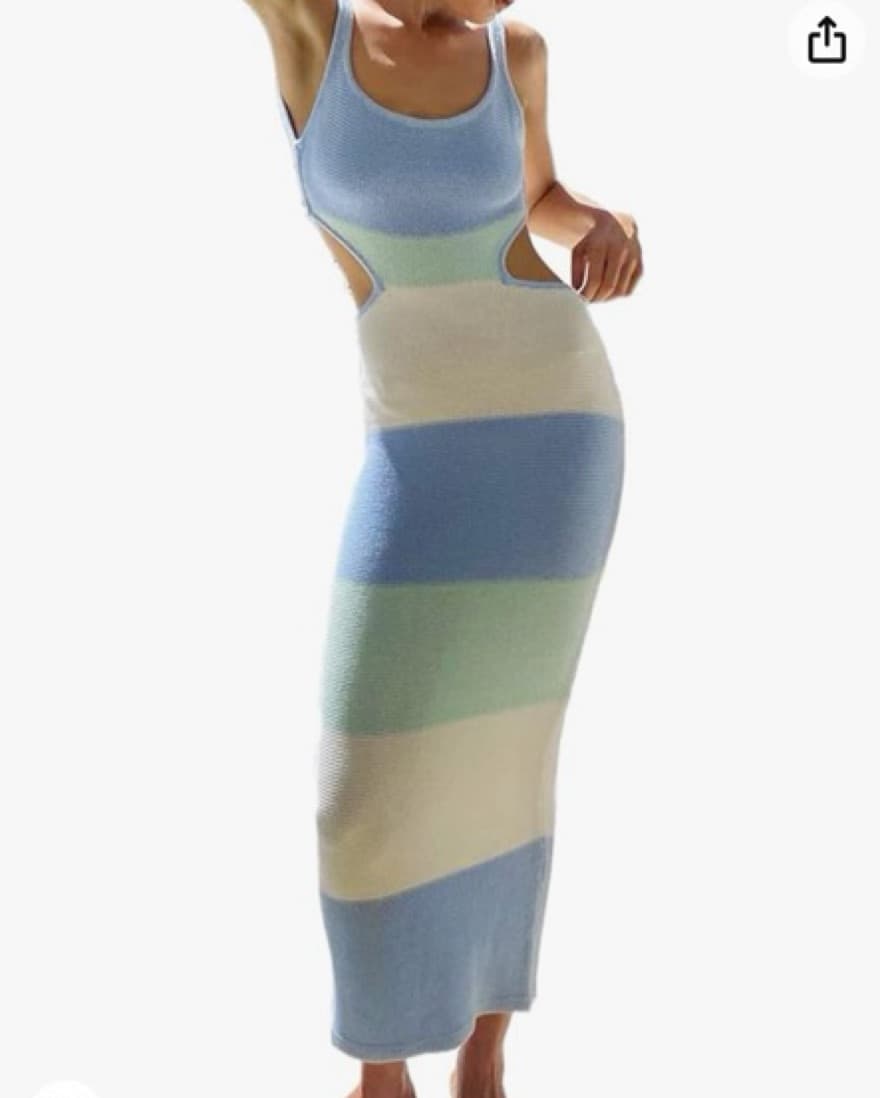 Blue Cut Out Dress - Image 1