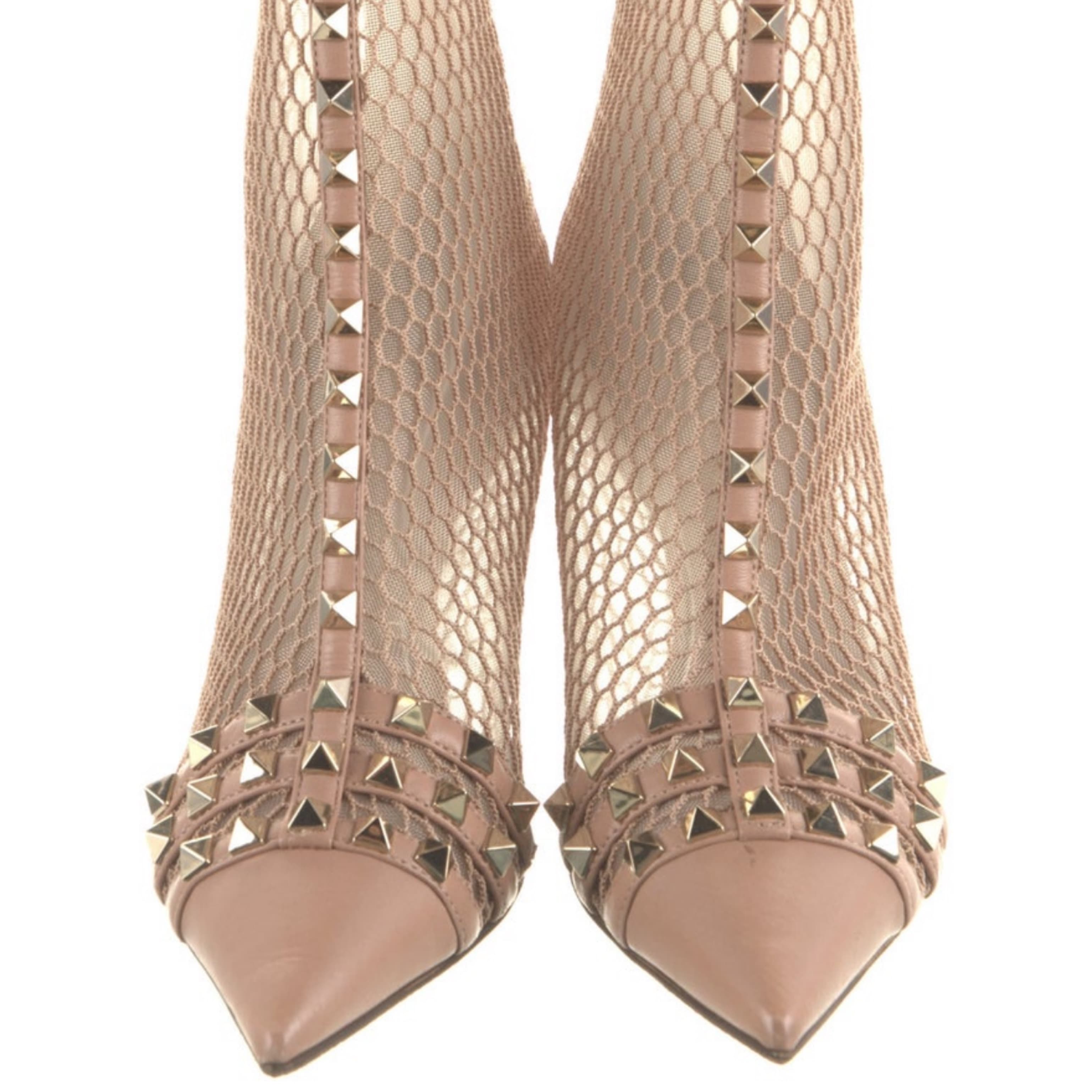 Valentino Alcove Mesh Rockstud Booties - Image 3