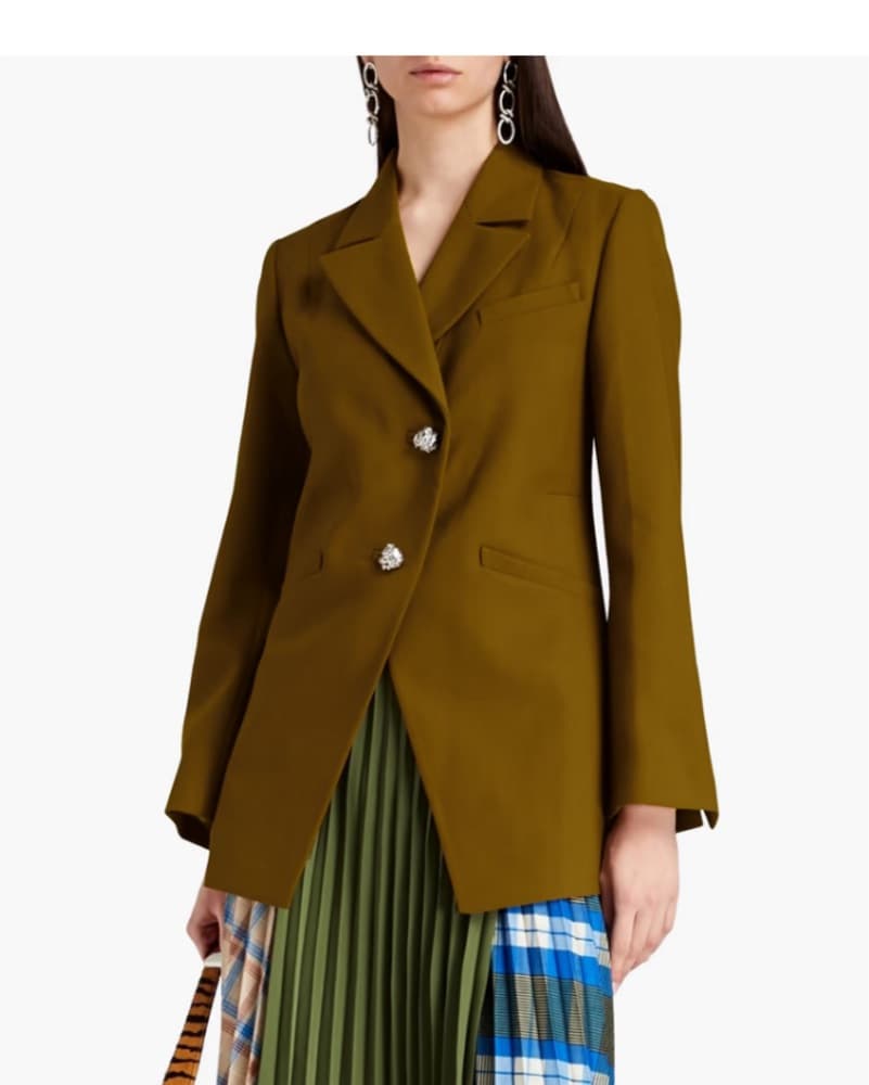 GANNI - Asymmetric canvas blazer - Image 4