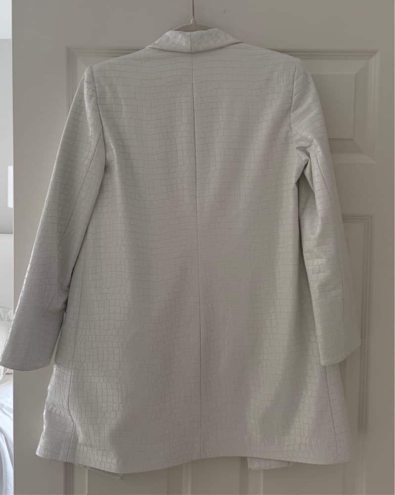Alice & Olivia White Crocodile Trench  - Image 4