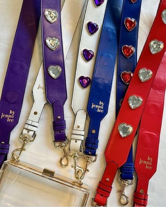 ByJennaLee Heart Purse Strap Blue with Red - Image 2