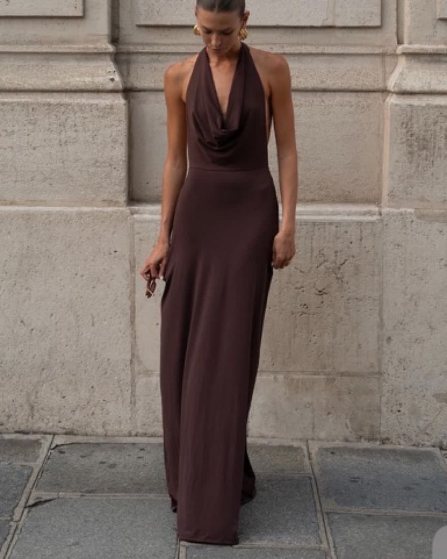Cowl Halter Maxi Dress - Image 2