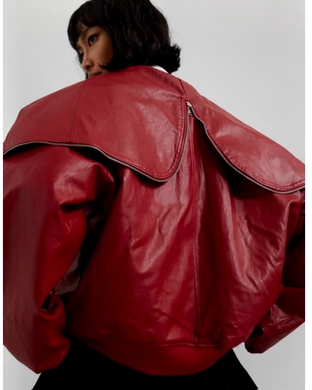 The Frankie Shop - Red Leather Jacket - Image 1