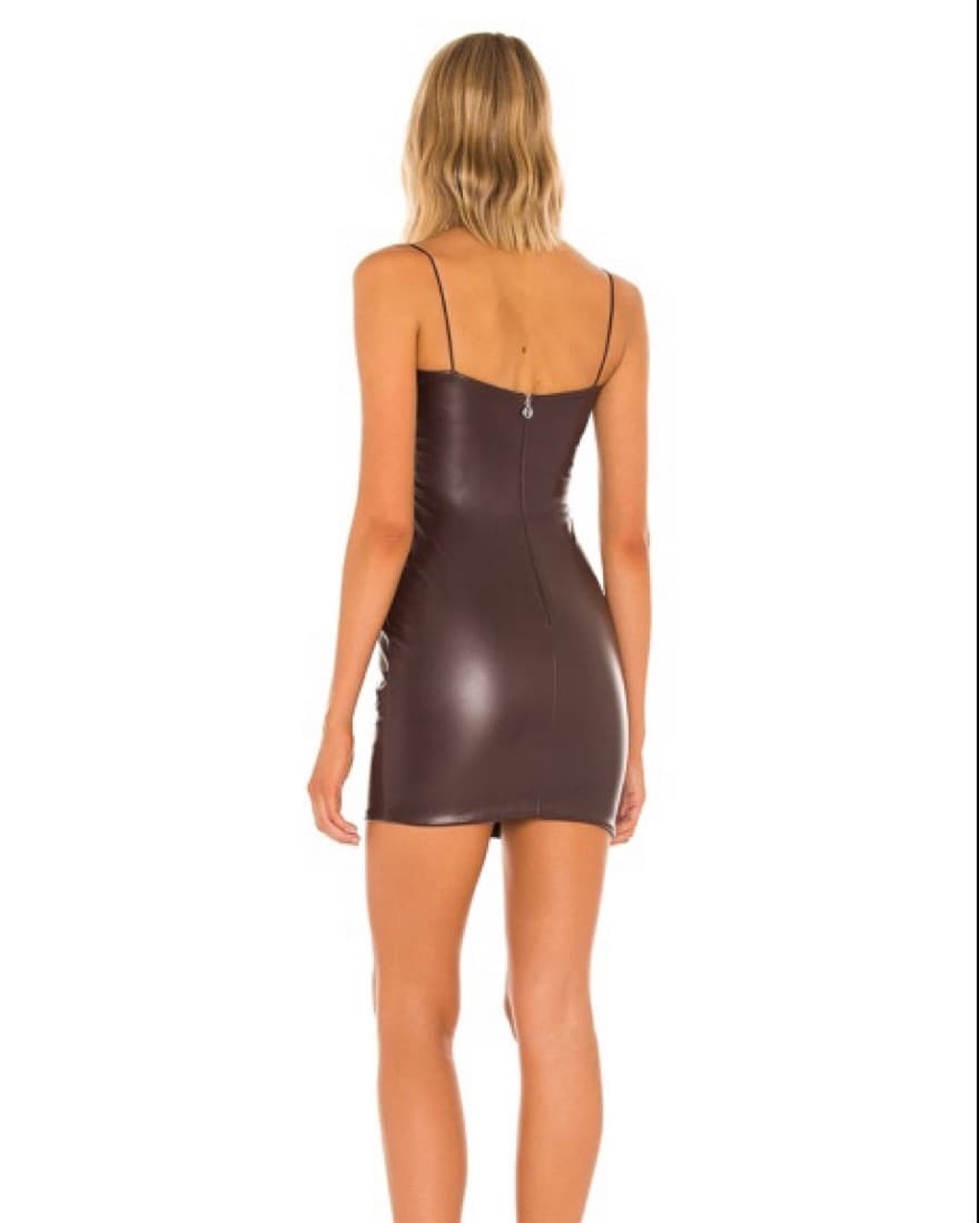 Revolve Leather Mini Dress  - Image 5