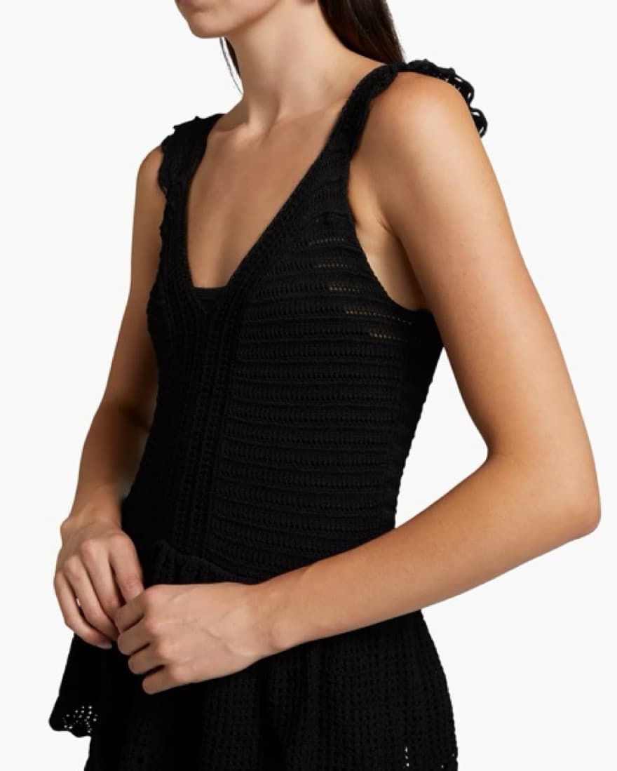Farm Rio Crochet Sleeveless Midi Dress - Image 3