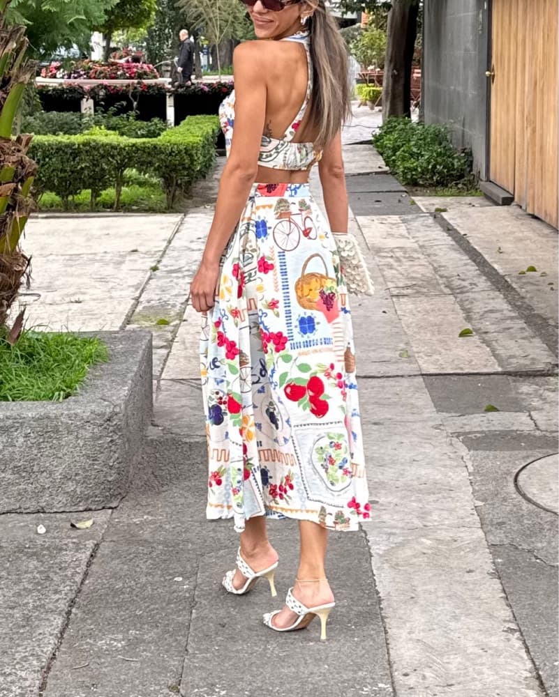 Linen Matching Skirt Set - Image 2