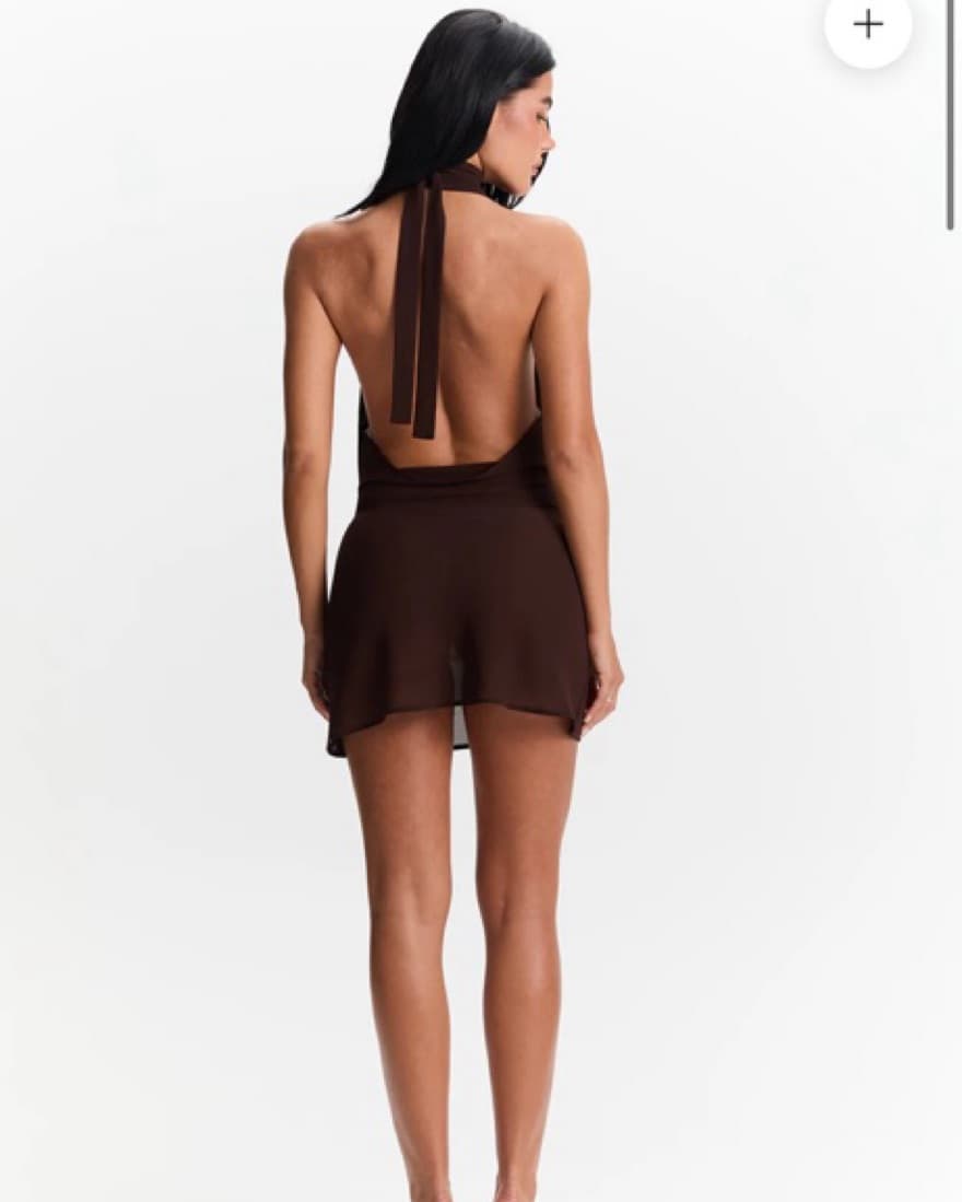 Maisie Brown Mini Dress - Image 3