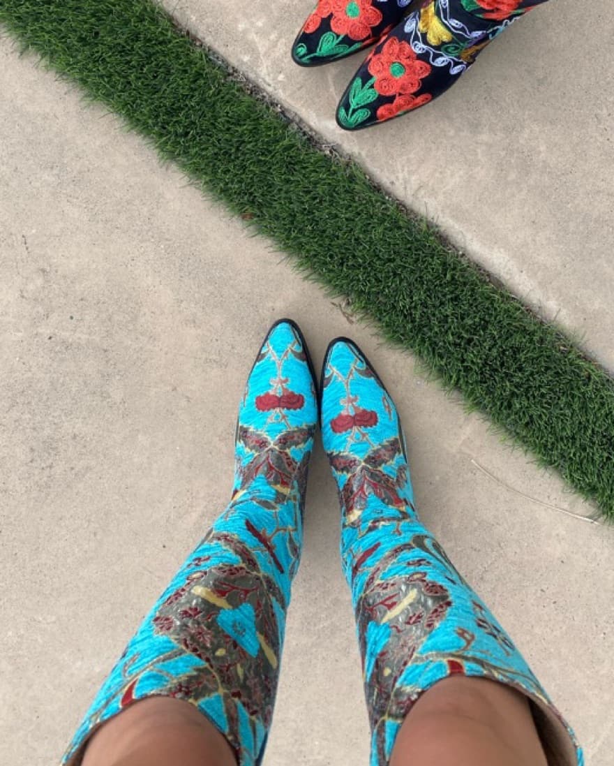 Blue Embroidered Boots - Image 1