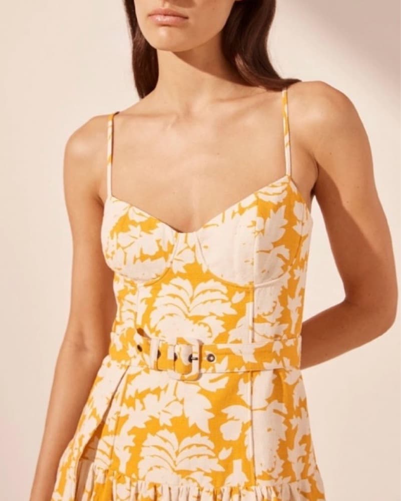 Shona Joy Yellow Floral Dress - Image 3