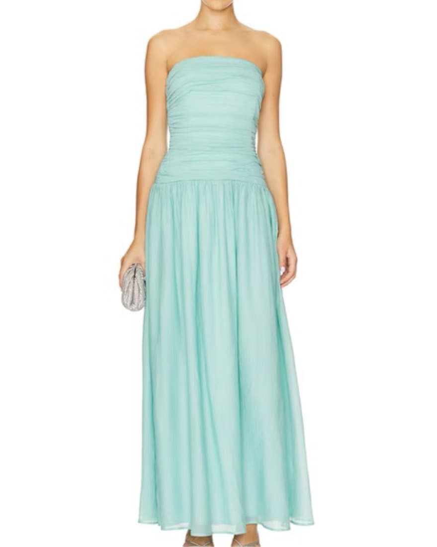 Light Blue Strapless Maxi Dress  - Image 1