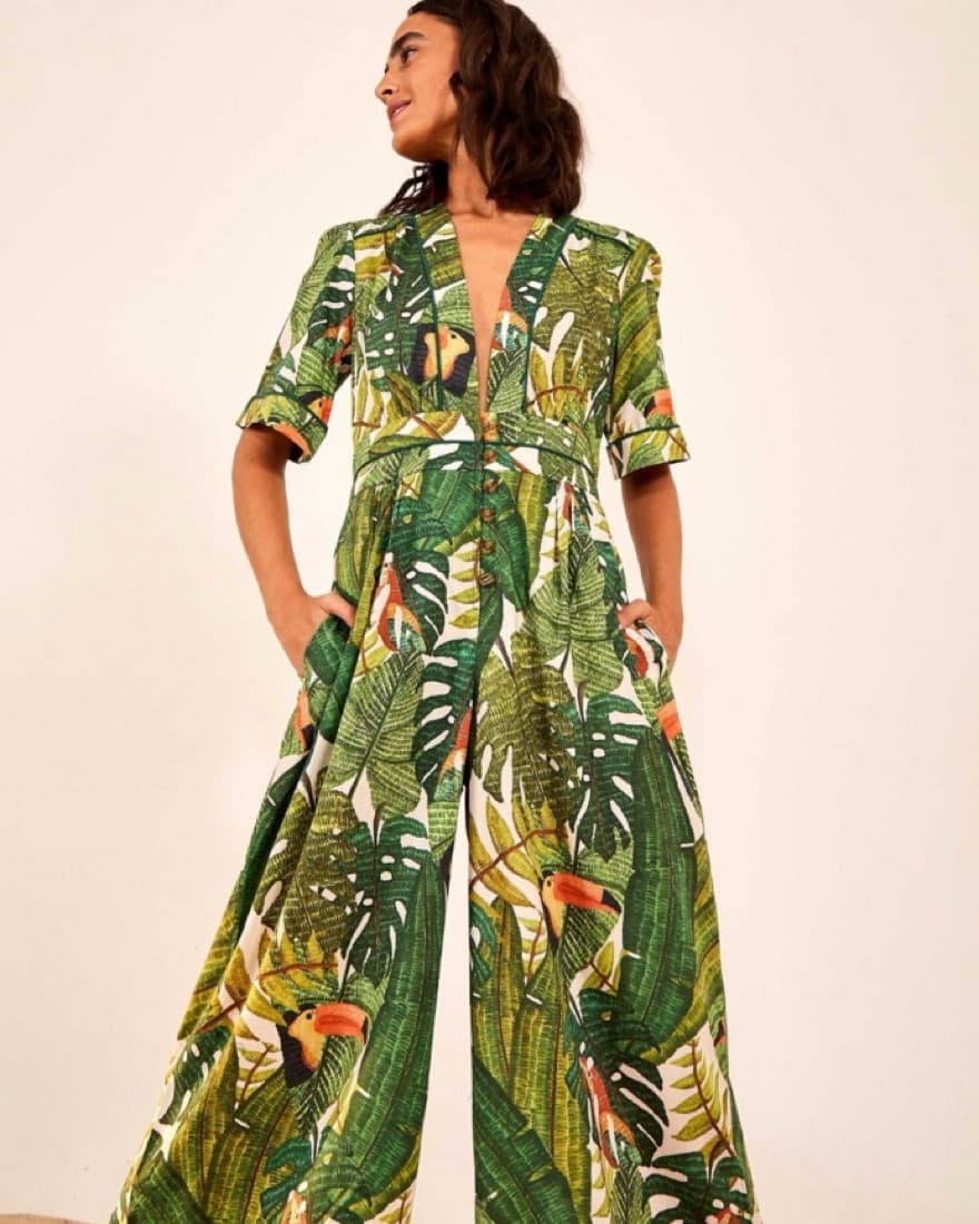 Farm Rio Paradise Forest Jumpsuit - Image 1