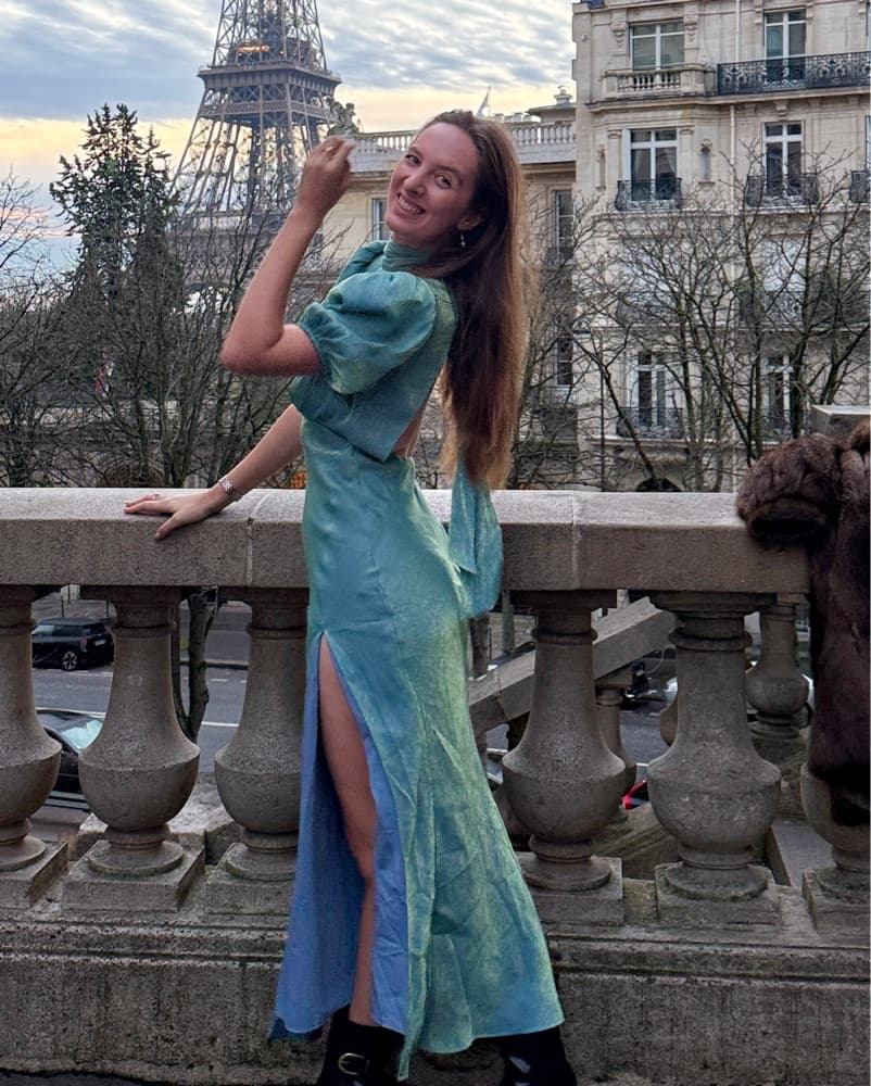 Elegant Teal Maxi Dress with Slit - Image 4