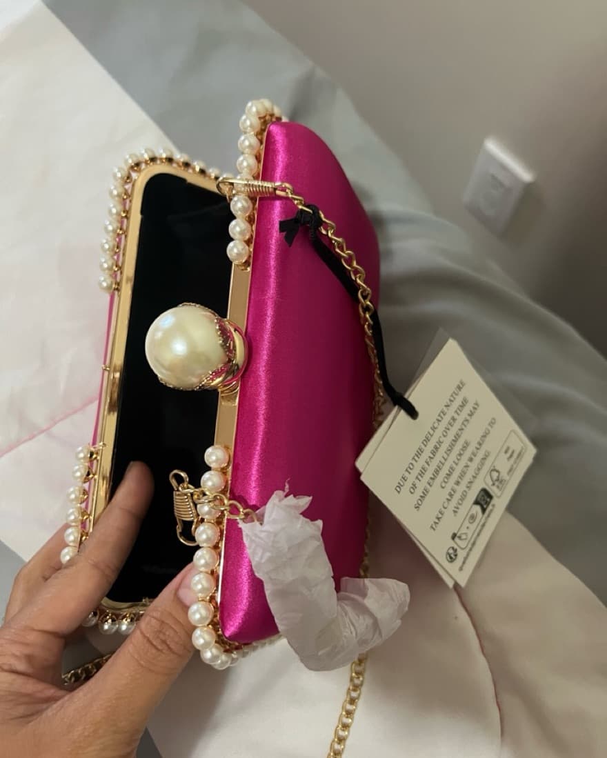 True Decadence hard clutch bag w/ pearl - Image 3