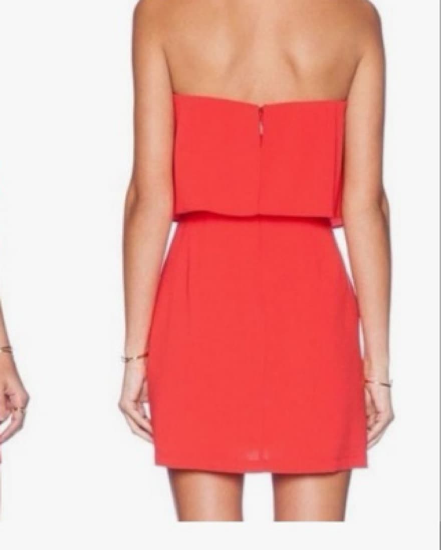 Vibrant Red Strapless Dress - Image 2