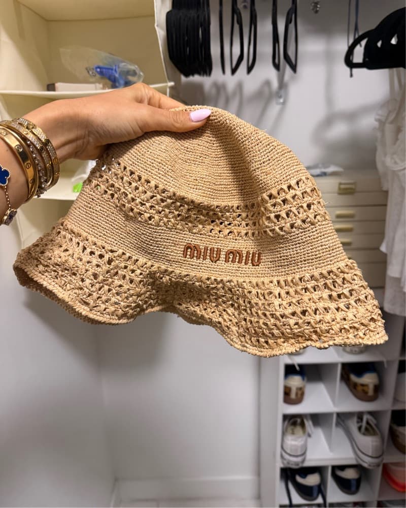 miu miu Crochet Sun Hat - Image 2