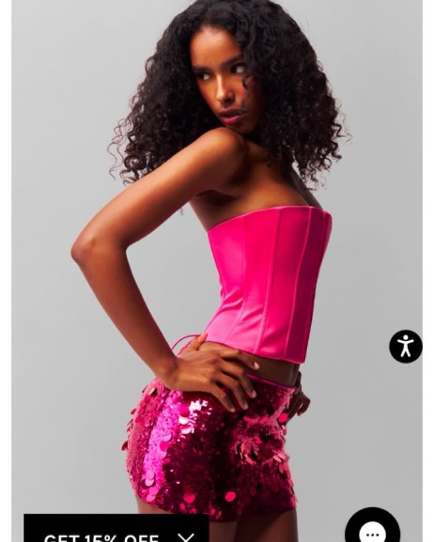Danielle Guizio Hot Pink Satin Corset  - Image 2