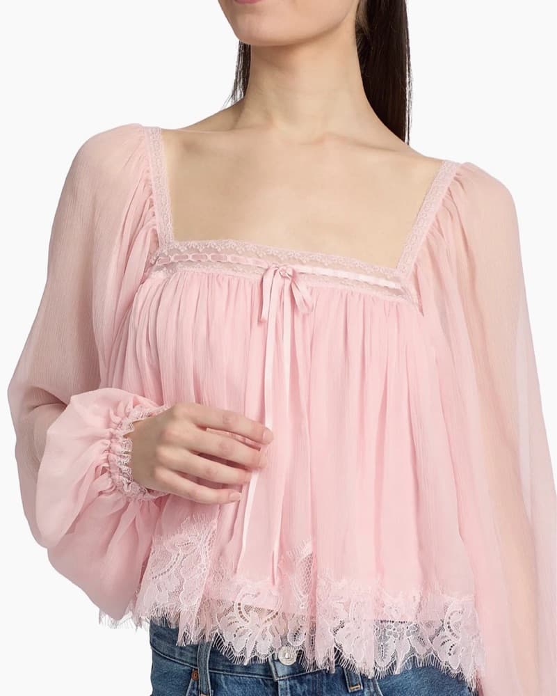 loveshackfancy pink ebbie top - Image 3