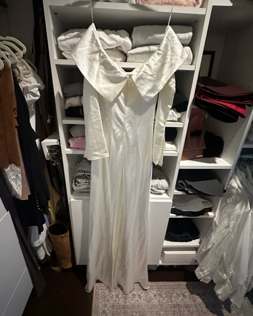 Bianca Gloss Satin Gown Off The Shoulder - Image 6