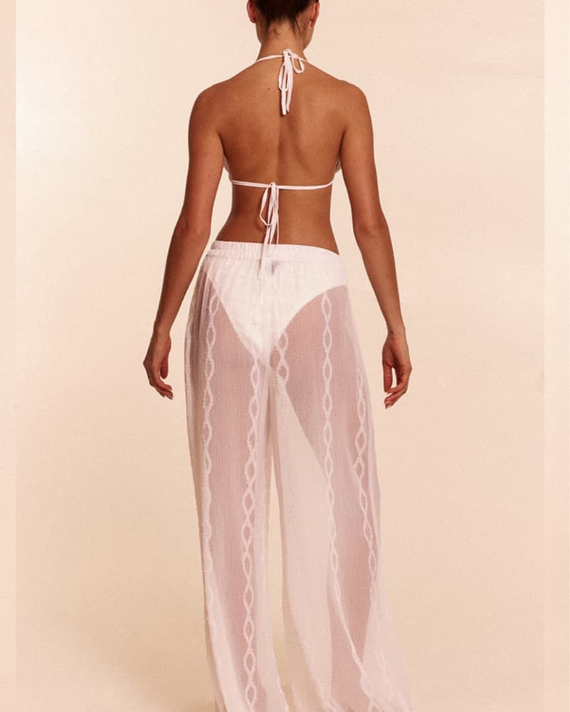 White Chiffon Triangle Beach Set - Image 2