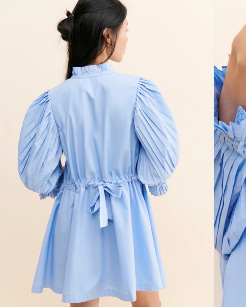 Blue Puff Sleeve Dress - Image 2