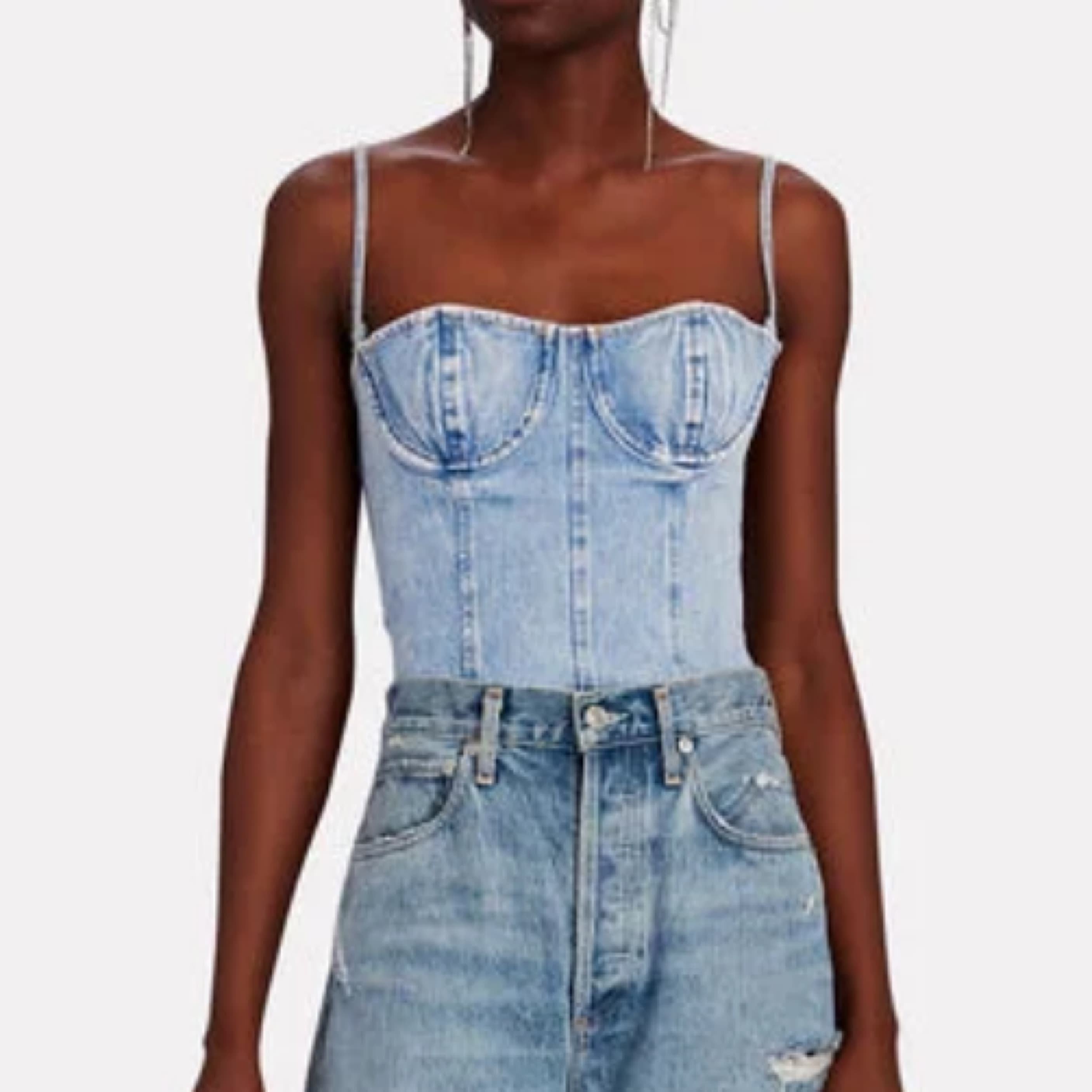 Weworewhat Denim Corset Top - Image 2
