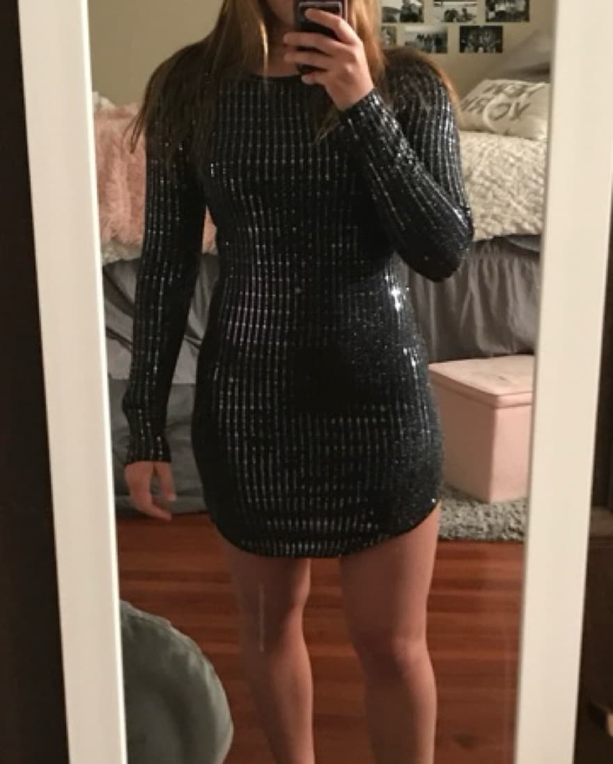 metallic bodycon mini dress - small - Image 3