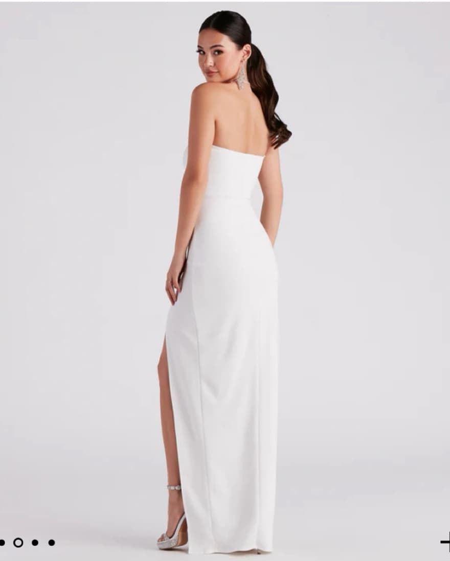 White Maxi Strapless Dress - Image 2