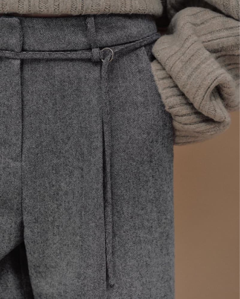 Source Unknown Wool Blend Belted Pants - Image 3