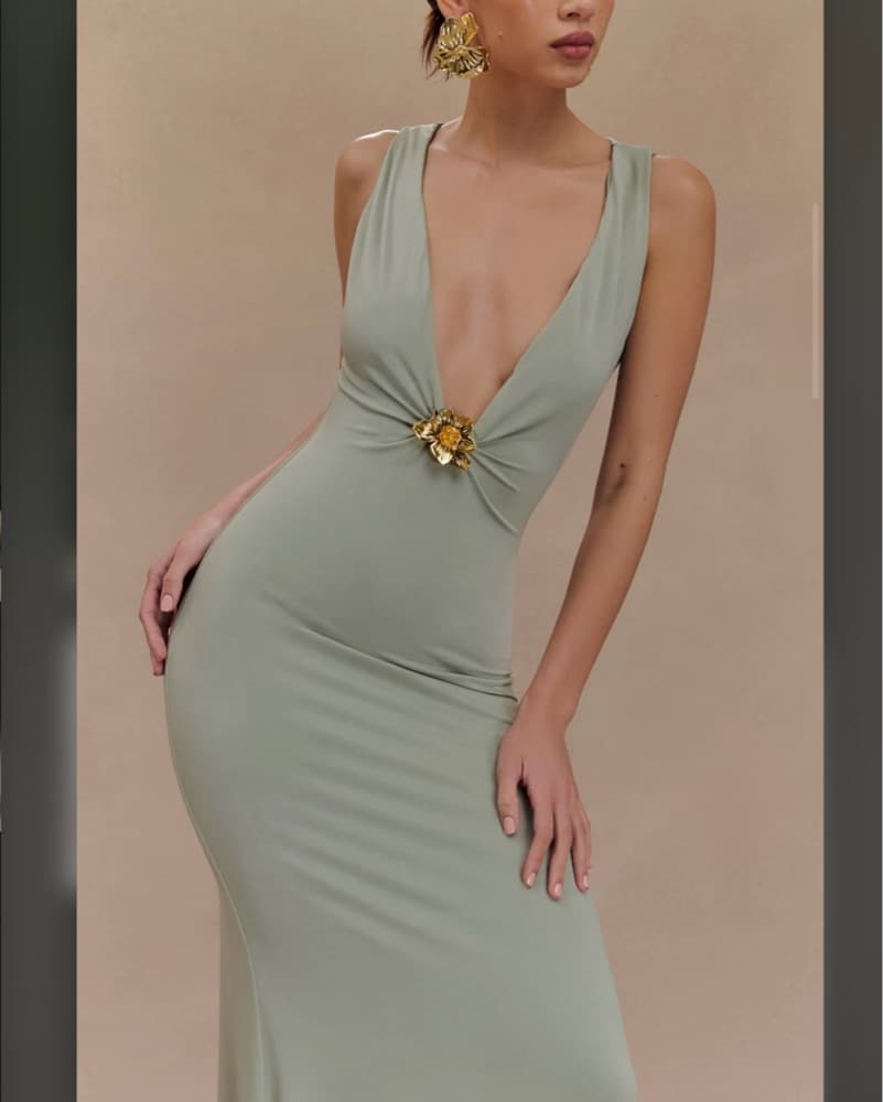 Beck Plunge Maxi Dress - Image 3